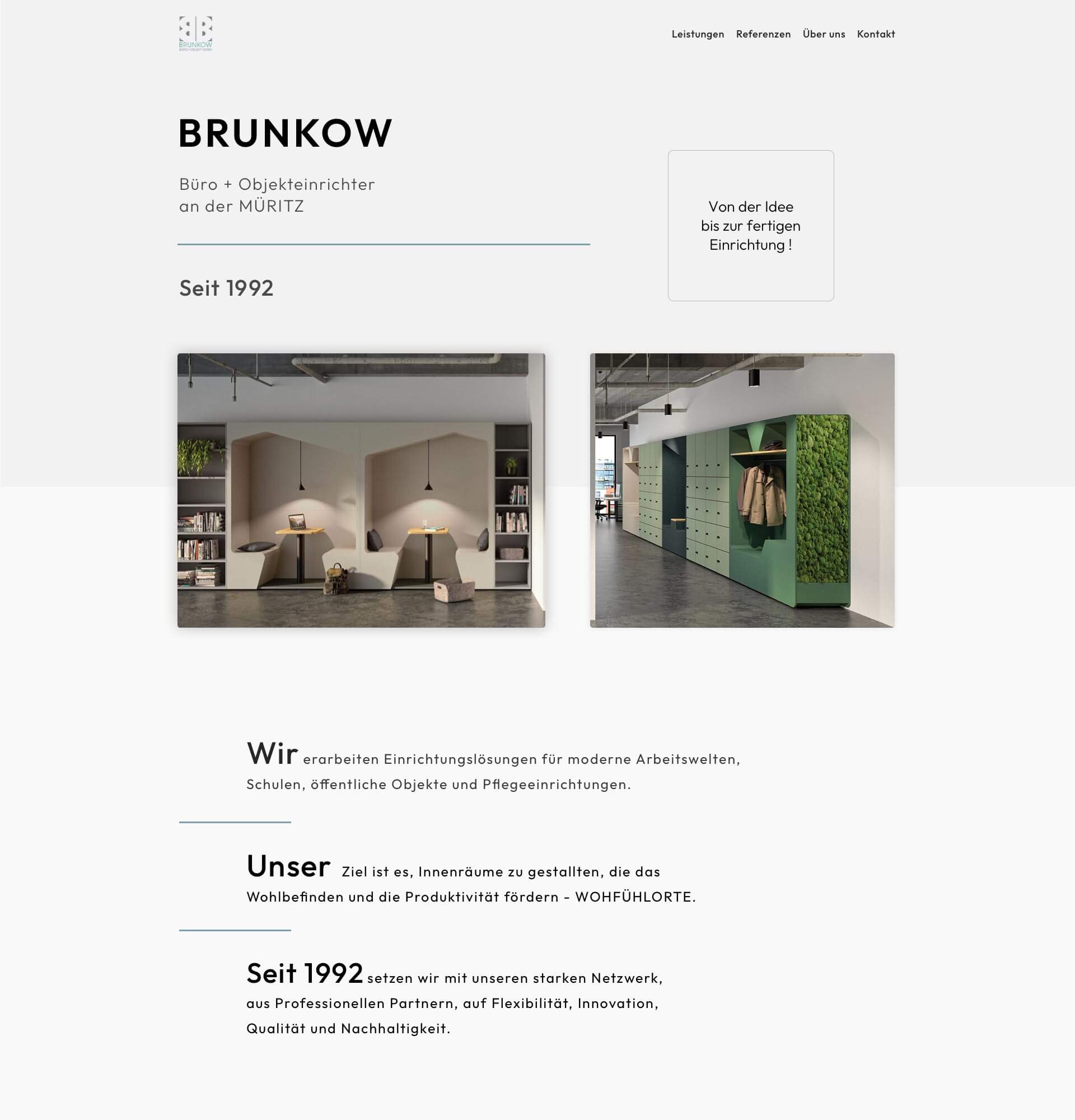 a website page for a furniture store
